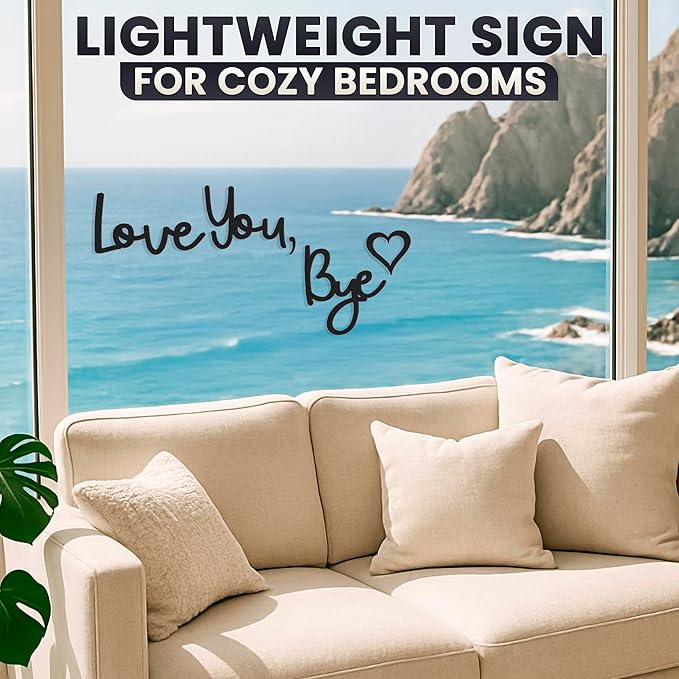 Love You Bye Sign Above Door Decor - 31.5” Wall Sign Door Decorations, Lightweight and Easy to Install Farmhouse Wall Art, Suitable for Hallway and Living Room, Good for Inside and Outside Use