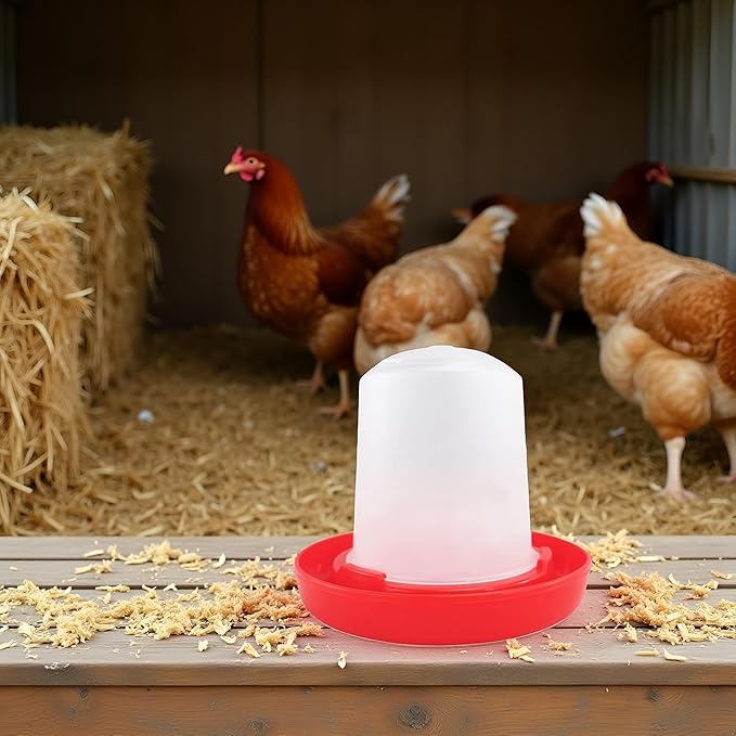 1Pc Baby Chick Feeder and Waterer 0.35Lbs/5.4Oz Chicken Poultry Feeding Equipment Kit Chick Waterer and Feeder No Drown Small No Waste Proof Poultry Feeders Bucket