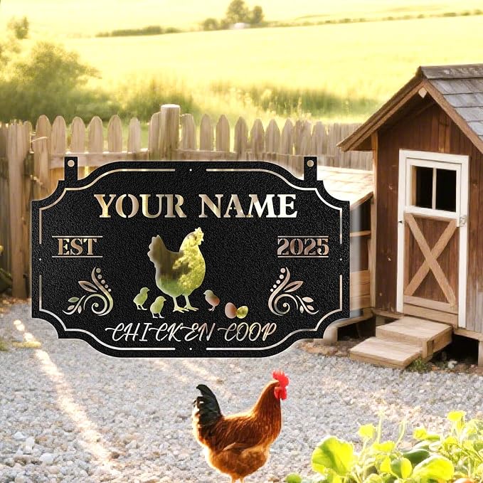 Custom Chicken Coop Signs, Personalized Funny Chicken Coop Signs, Custom Metal Farm Signs for Outdoor, Chick Hen House Sign Funny Farmhouse Outside Wall Decor Gift