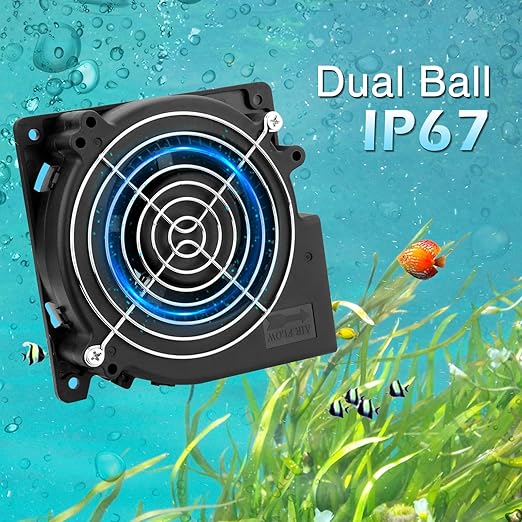 Wathai 12V DC 120mm x 32mm Blower Fan IP67 Waterproof Dual Ball Brushless Motor 5inch 2Pin High Airflow for DIY Inflatable or Exhaust Cooling