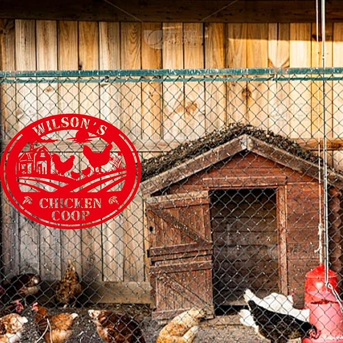 Chicken Coop Metal Sign Funny Farmers Chicken Cluck Find Out Tin Sign for Home Farm Chicken Coop Farmhouse Kitchen Garden Decor (Design 2)