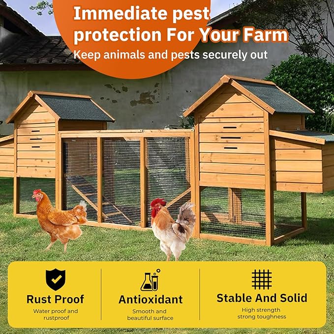 1/2'' 24'' X 50' Hardware Cloth, 19 Gauge Chicken Wire Fencing Double Layer Hot Dip Galvanizing, Wire Mesh Fence for Fence, Chicken Coop, Rabbit/Snake Fence, Poultry Fence