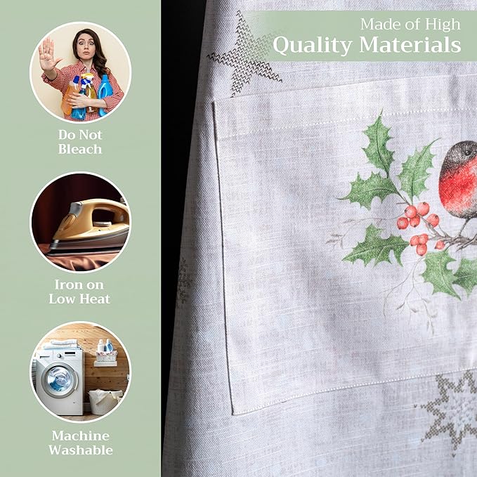 Maison d' Hermine 100% Cotton Apron for women with Pocket Kitchen Chef Apron for Men Cooking Easter Decorations