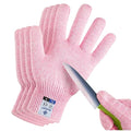 Cutting Gloves, Food Grade Level 5 Protection, Safety Kitchen Cut Gloves for Oyster Shucking, Fish Fillet Processing, Mandolin Slicing, Meat Cutting and Wood Carving. (Pink-Medium 2 Pairs)