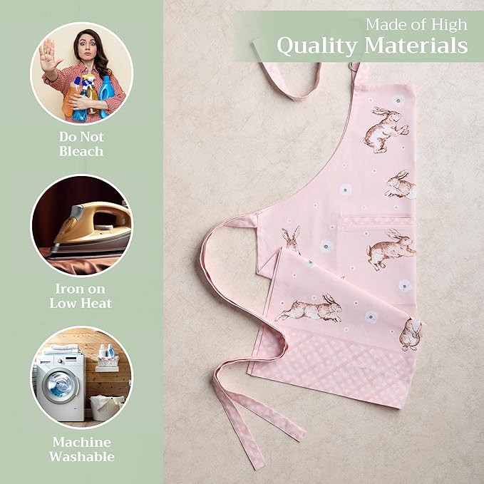 Maison d' Hermine 100% Cotton Apron for women with Pocket Kitchen Chef Apron for Men Cooking Easter Decorations
