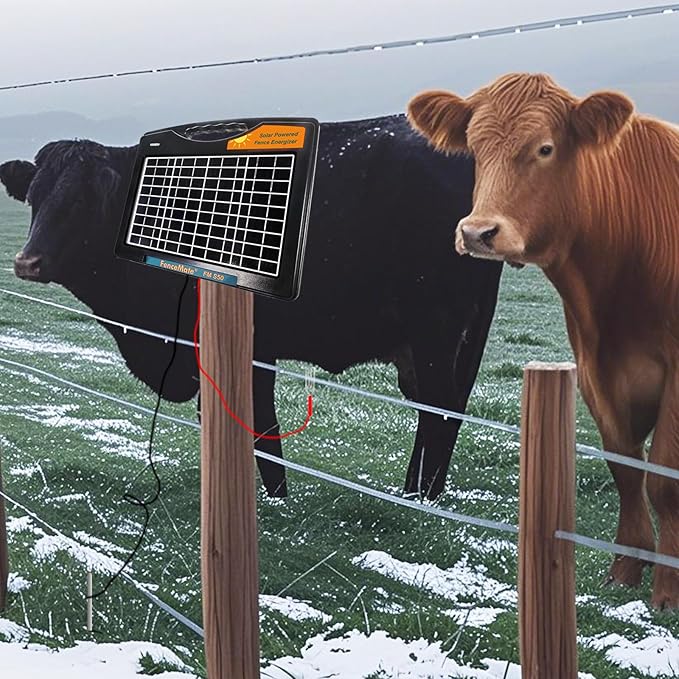 FenceMate Solar Powered Fence Charger 0.65J to 30 Miles for Containment of Livestock, Poultry or Hobby Farming, Portable Electric Fence Charger for Exclusion of Nuisance or Wild Animals Low Impedance