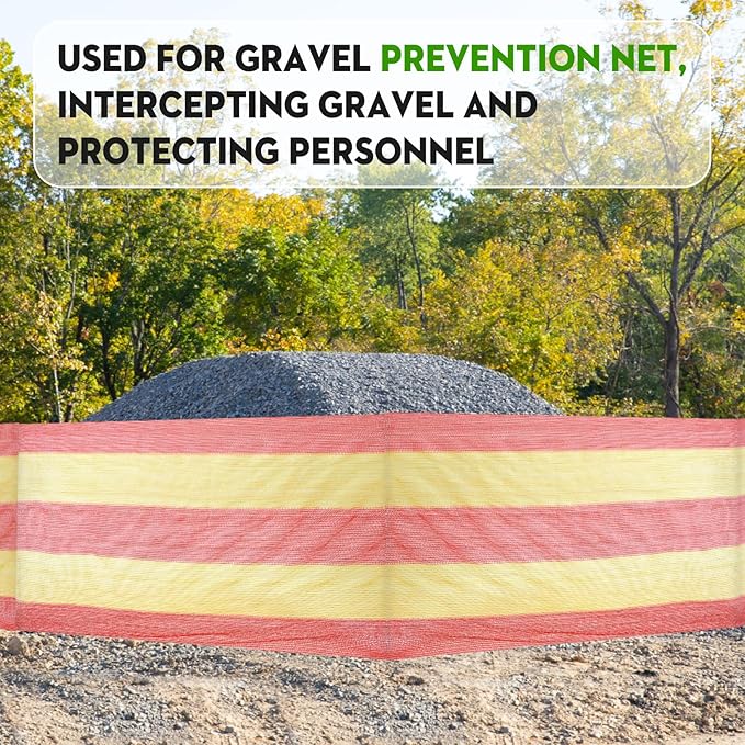 2 Rolls 3.3' x 164' Safety Snow Fence Net HDPE High Visibility Temporary Barrier Construction Netting Safety Warning Roadblock for Snow Fencing Garden Poultry Driveway (Red and Yellow)