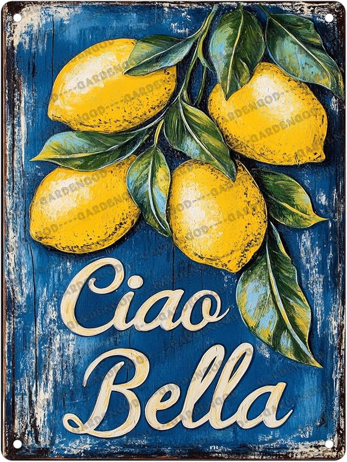 Metal Tin Sign Fresh Lemon Vintage Retro Aluminum Sign For Garden Kitchen Office Home Bar Cafe Decor 16x12 Inch