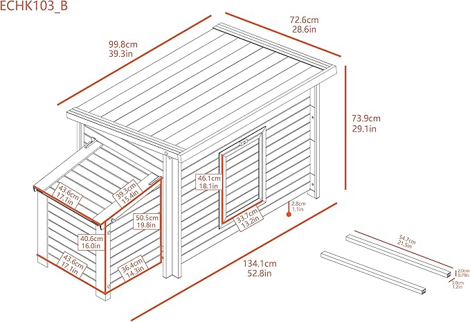 New Age Pet ECOFLEX Fontana Chicken Coop, Urban Barn for 2 to 3 Chickens, Easy Assembly, Eco Friendly & Durable, Tan