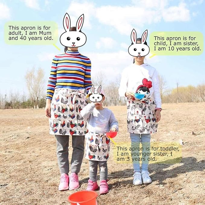 Eggs Collecting Apron for Chicken Hens Duck Goose, Adult Style L with 12 Pockets, Hands Free Egg Gathering Apron for Farm Kitchen Use, Strong Cloth Material for Safe Egg Storage (Type 4)