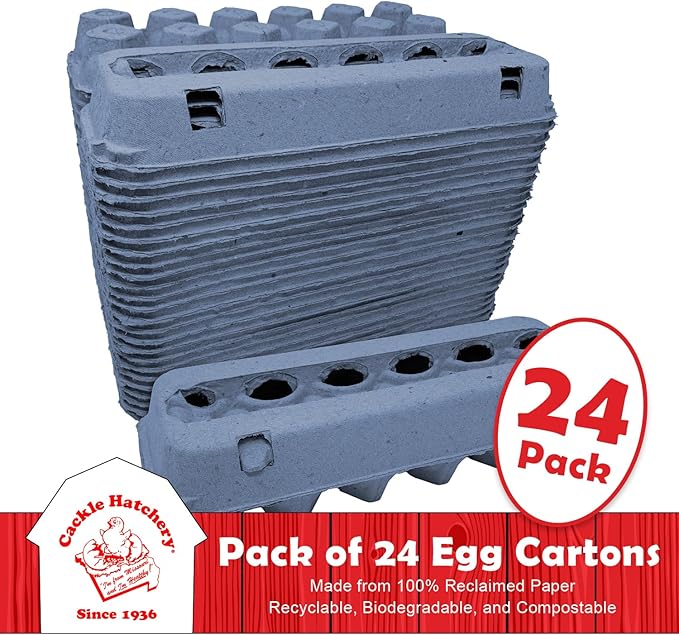 Cackle Hatchery Vented Paper Pulp Egg Cartons - Blue (24)