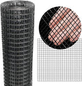 Black Hardware Cloth 16'' x 20' PVC Steel Vinyl Coated 1/2 inch Galvanized Wire Mesh Roll (19 GA) Chicken Wire Fence Roll, for coop Fences,Screen mesh, Rabbit/Snake Fences, Poultry enclosures, etc.