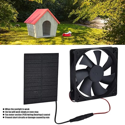 Solar Panel Fan Kit, 5V 3W Solar Panel Exhaust Fan 3000RPM Solar Powered Fan Kit Waterproof Mini Ventilator for Chicken Coops Pet House Greenhouse Camping Cooling Ventilation Window Exhaust