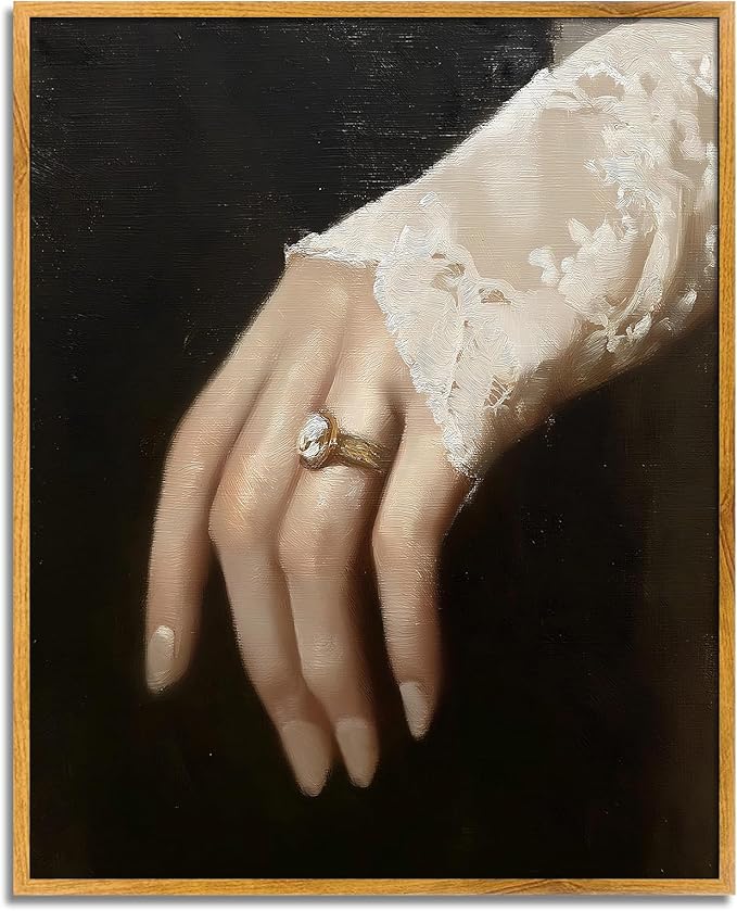 Framed Victorian Woman Artwork Dark Academia Prints Moody Victorian Posters Vintage Women Prints Antique Aesthetic Pictures Academia Hand Posters Moody Woman Painting Elegant Lady Wall Art 8x10inch