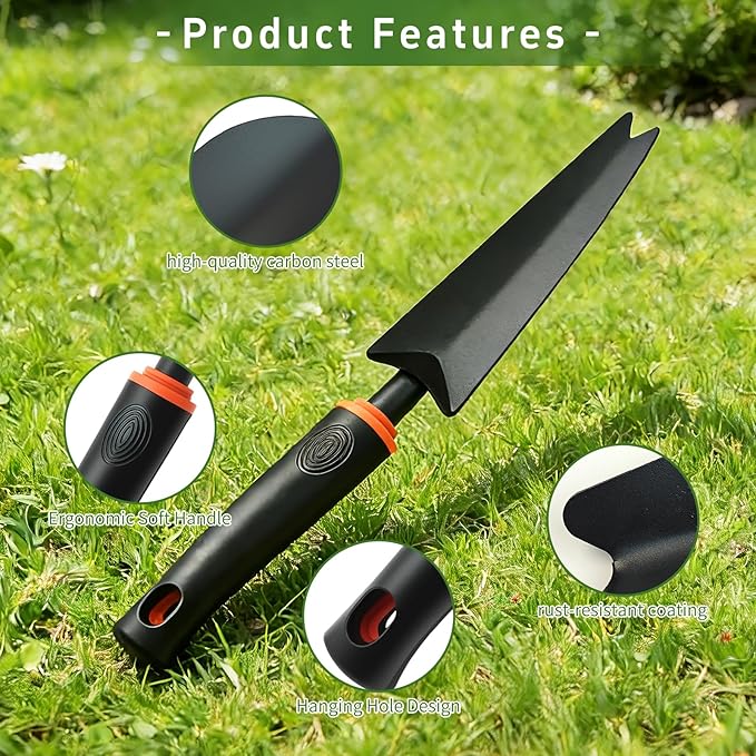 Garden Trowel, Portable Garden Weeder Tool, Gardening Trowel for Vegetable Gardening Backyard Farm Planting(Black Shovel)