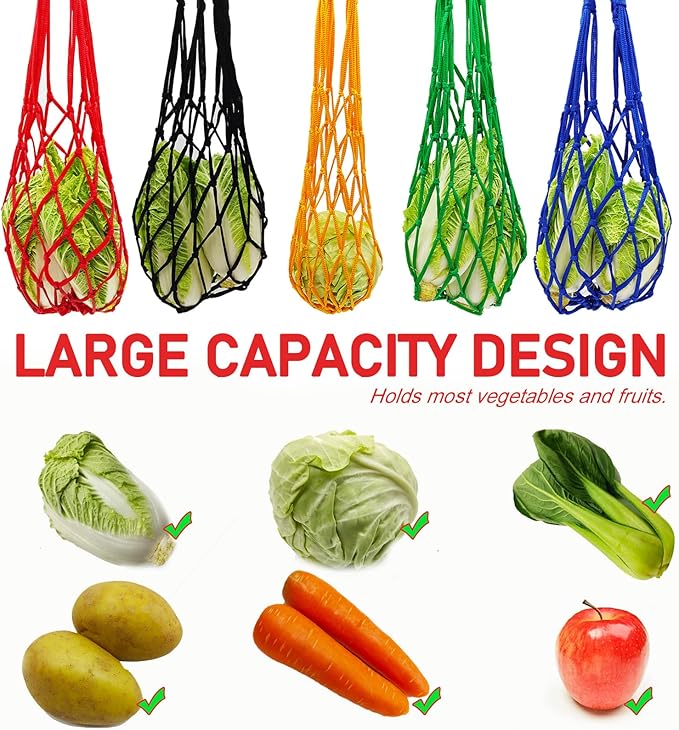 Chicken Vegetable Fruit Hanging Feeder, 5Pcs Reusable Chicken Vegetable String Bag, Chicken Coop Toys, Poultry Feeding Tool for Hens,Duck,Goose