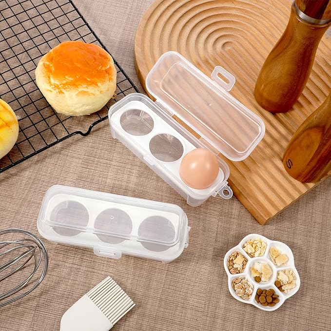 2 PCS Camping Egg Container Boiled Egg Carrier Camping Eggs Carrier Container Hard Eggs Storage Bag Case for Outdoor, Hiking, Kitchen, Refrigerator, Trekking