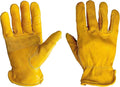 G & F Premium Genuine Grain Cowhide Leathers with Reinforced Patch Palm Work Gloves, Drivers Glove, 3 Pair Pack