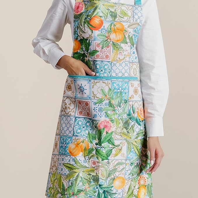 Maison d' Hermine 100% Cotton Apron for women with Pocket Kitchen Chef Apron for Men Cooking Easter Decorations