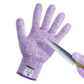 Cutting Gloves, Food Grade Level 5 Protection, Safety Kitchen Cut Gloves for Oyster Shucking, Fish Fillet Processing, Mandolin Slicing, Meat Cutting and Wood Carving. (Violet-Small 1 Pairs)
