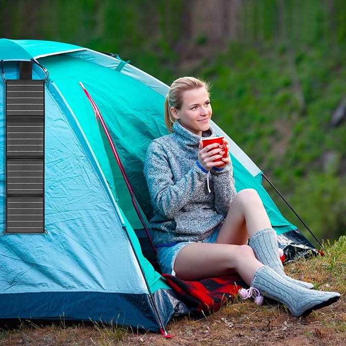 20W Portable Solar Panels Charger Foldable Solar Panel with Type C and USB A for Camping Backpacking Travel Fast Charging IP65 for iPhone,iPad,Power Bank,Camera,Power Station