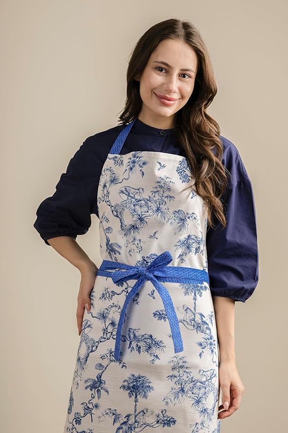 Maison d' Hermine 100% Cotton Apron for women with Pocket Kitchen Chef Apron for Men Cooking Easter Decorations