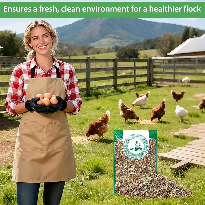 53oz Luxury Chicken Nesting Herbs, 7 Natural Floral & Herbal Blend Nesting Herbs for Chicken Coop Living Bedding, Pads, Boxes and Hen Coop Accessories, Calm Hens, Better Egg Quality
