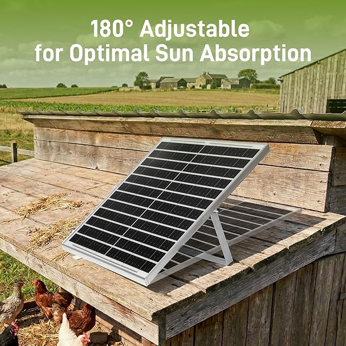 25W Solar Fan for Chicken Coop with Battery and 2000mAh Battery, 3 Smart Modes, 4.7" Dual Fans, Solar Shed Fan & Solar Exhaust Fan for Greenhouse, Dog House, Attic & Outdoor Cooling