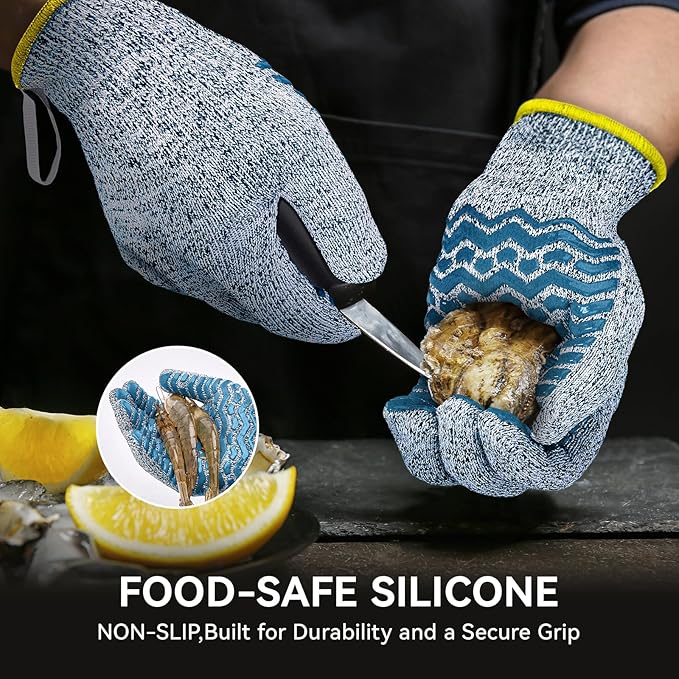 HandLove Cut Resistant Gloves, 100% Food Contact Safe, CE Level 5 Premium Protective Cutting Gloves