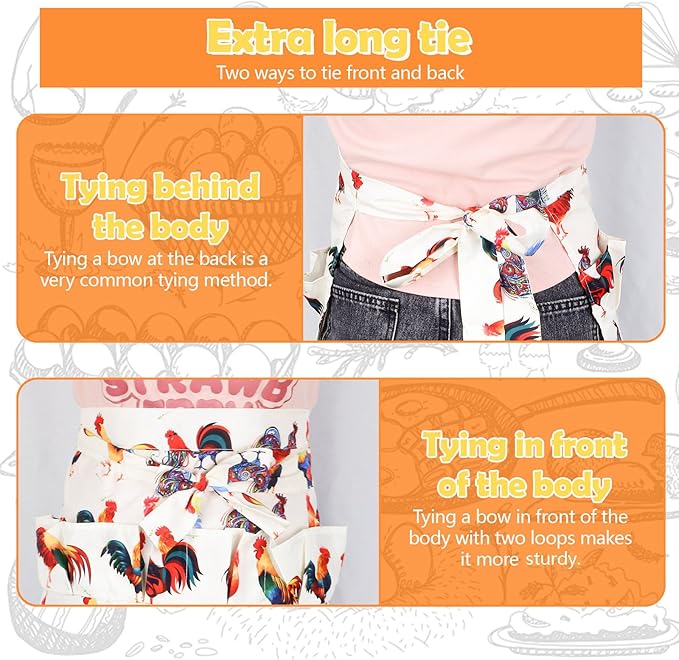12 Deep Pockets Egg Apron, Chicken Egg Collecting Apron, Egg Holding Apron, Duck Goose Egg Gathering Apron for Housewife