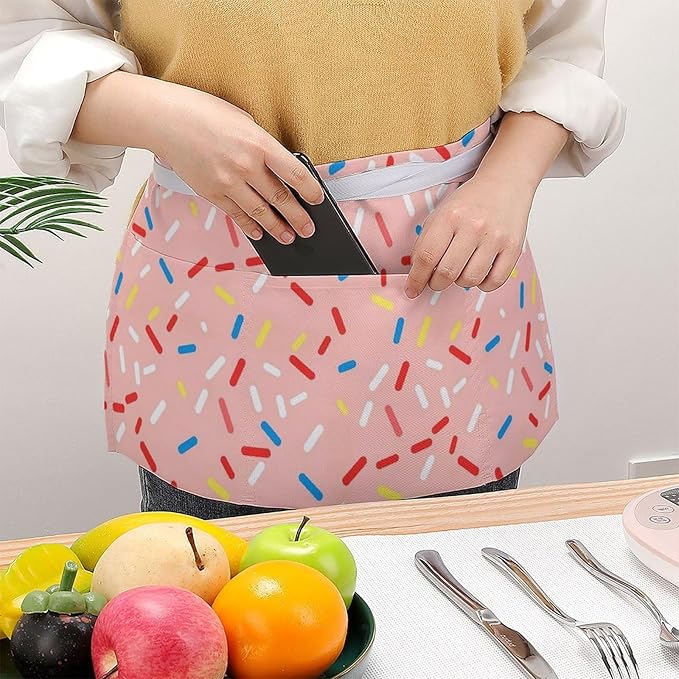 Short 3 Pockets Waist Waiter Waitress Half Apron Waterproof Chef Aprons