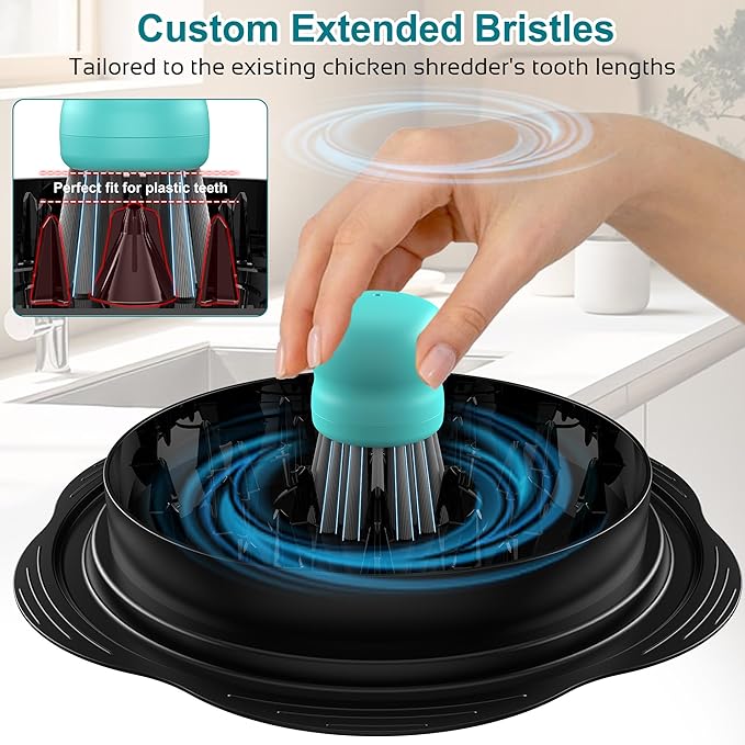 Mini Dish Brush for Cleaning Chicken Shredder, Palm Brush Dish Scrubber with Ergonomic Grip, Kitchen Brush for Washing Dishes, Pans, Pots, Sink (1, Mint Green)