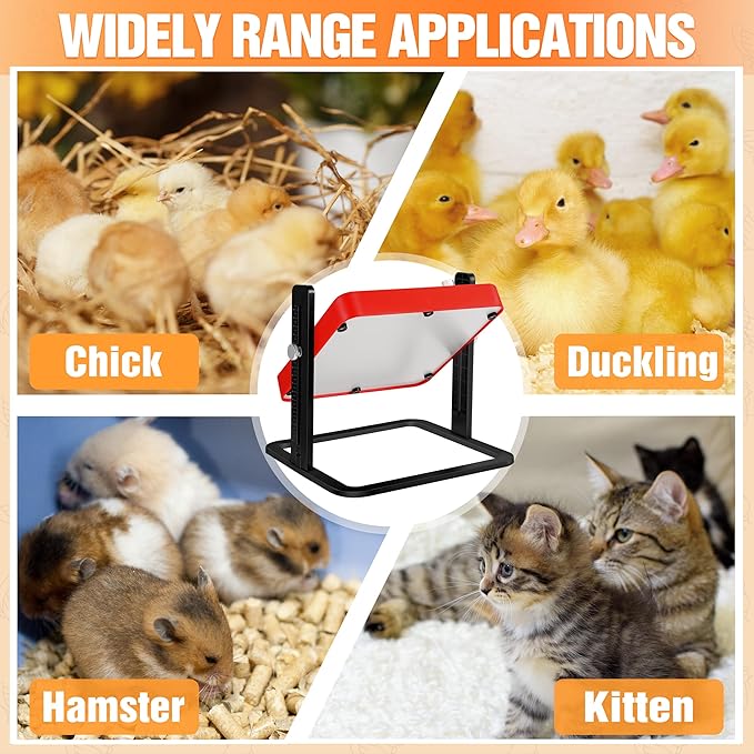 Tepsmigo Chicken Coop Heater, Chicken Heater, Brooder Plate for Chicken Coop Accessories, with Adjustable Temp, Height and Angle, Chicken Heater for Coop, Temp Pet Warmer for Ducklings Kitten Puppy