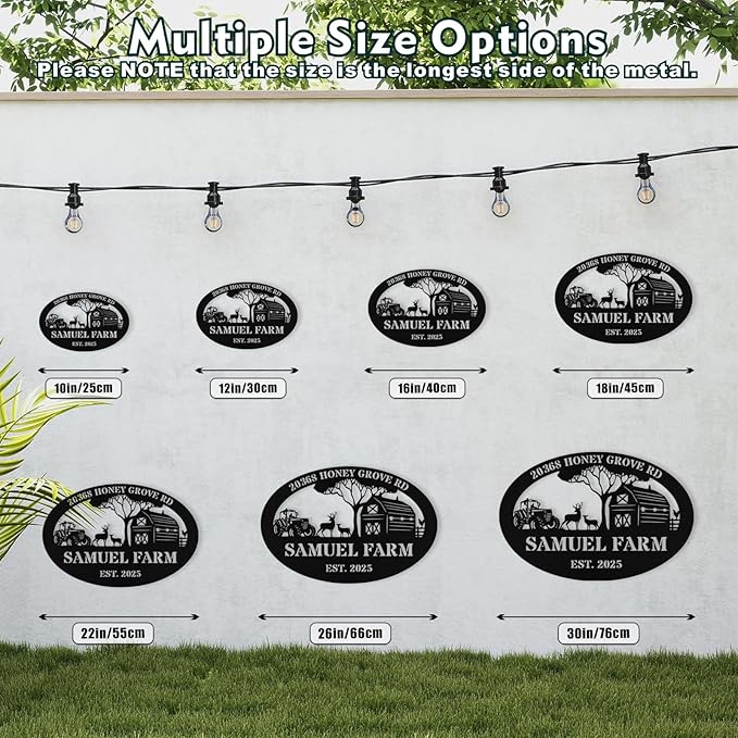 Personalized Metal Farm Signs, Custom Ranch Sign, Customized Farm Metal Signs Outdoor, Custom Large Hanging Family Name Sign for Farms, Ranch, Barn, Farmhouse