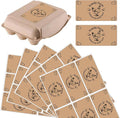 60Pcs 2" x 4" Chicken Egg Labels Rectangle Brown Self Adhesive Family Farm Egg Cartoon Stickers Packaging Tags for Box Container Business Farm Farmhouse Markets Shops Supplies