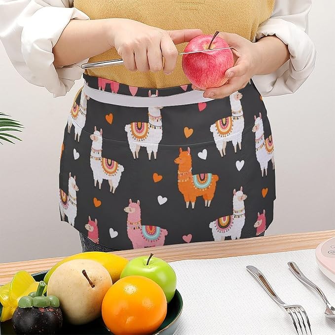 Server Waitress Waist Apron Cooking Kitchen Restaurant Aprons for Women Men