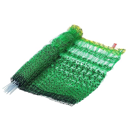 Electric Fence Netting 48"x168", Portable PE Netting Kit with Posts & Stakes for Chickens, Ducks, Rabbits – Farm & Backyard Animal Containment