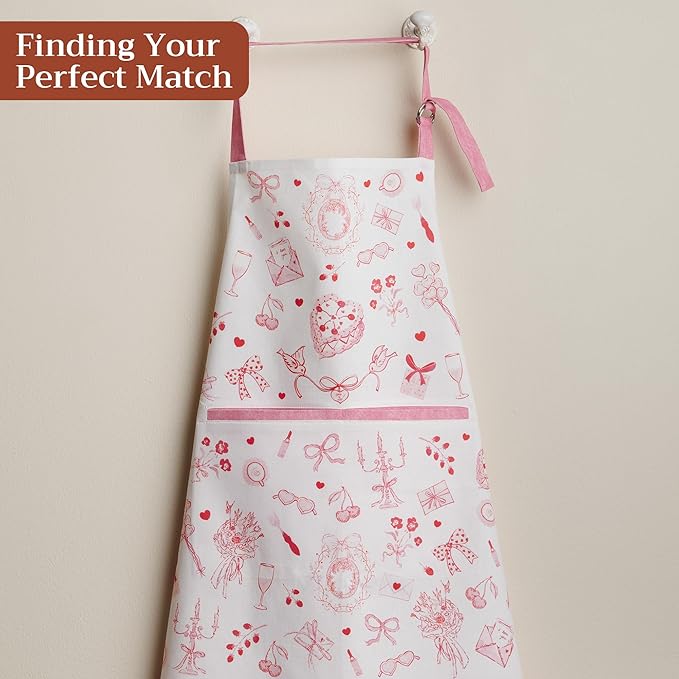 Maison d' Hermine 100% Cotton Apron for women with Pocket Kitchen Chef Apron for Men Cooking Easter Decorations