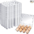 Zubebe 500 Pcs Plastic Egg Cartons Clear Egg Cartons Bulk Blank Tray for Chicken Farm Business Market Home Refrigerator Storage