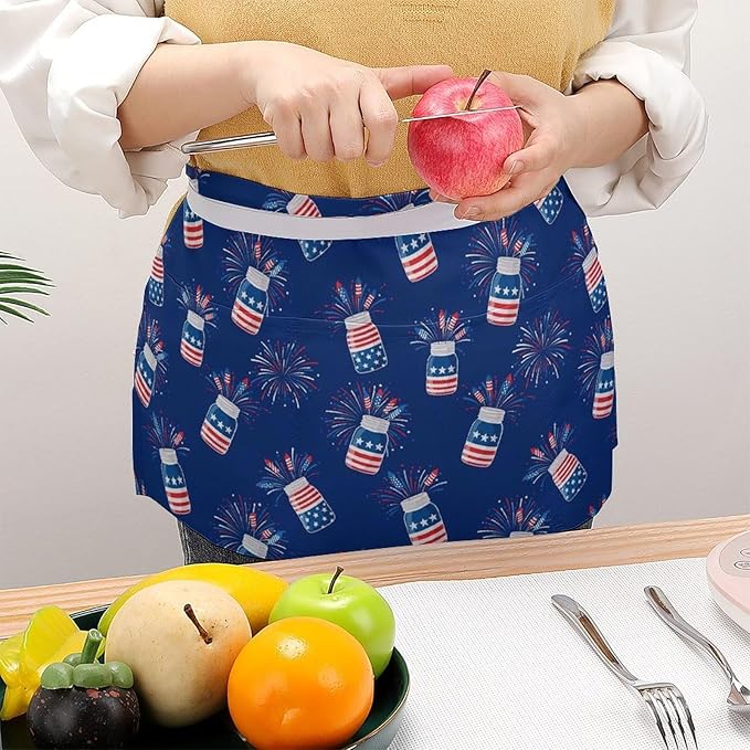 Unisex Half Waiter Waist Short Apron Waterproof Chef Works Waitress Aprons
