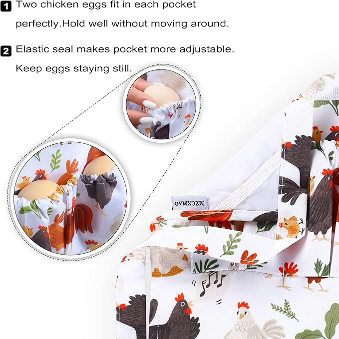 Kids Egg Collecting Apron - 3 Pocket Child-Sized Farm Apron for Fresh Eggs Harvesting, Chicken Coop & Garden Activities (Water-Resistant Polyester Gift for Little Farmers)