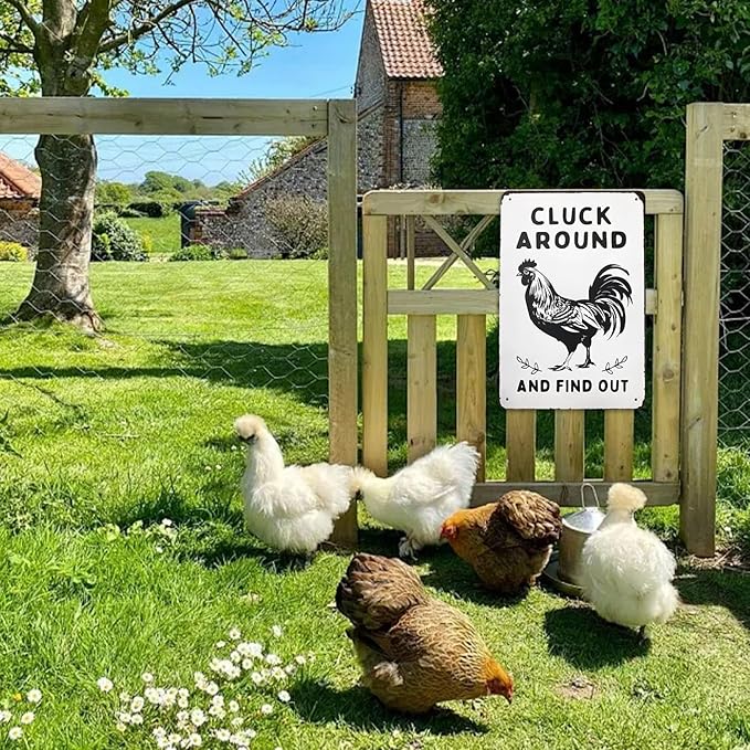 Vintage Metal Signs Chicken Coop Signs for Farm Yard Decor, Tin Sign for Home Farm Chicken Coop Farmhouse Kitchen Garden Decor 8 X 12 Inch
