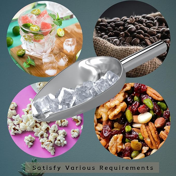 Stainless Steel Small Ice Scoop for Freezer,Scooper For Ice Bucket,Mini Metal Food Scoop For Ice Machine,6 Ounces
