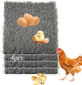 Chicken Nest Pads Washable,4 Pack Nesting Pads for Chicken Coop,11.8X11.8 Inch Artificial Grass Mat Egg Laying Mats Reusable Rug Turf Poultry Habitat Bedding (Grey)