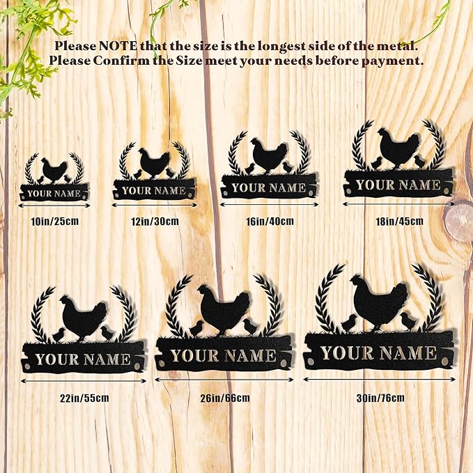 Custom Chicken Coop Signs, Personalized Funny Chicken Coop Signs, Custom Metal Farm Sign for Outdoor, Chick Hen House Sign Funny Farmhouse Outside Wall Decor Gift
