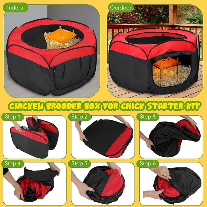 Barydat Chicken Brooder Box for Chick Kit 12" x 12" Chick Brooder Heating Plate Chicken Brooder Chicken Coop Heater Chicken Warmer with Adjustable Height for Chicks or Ducklings