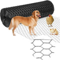 Premium Black Chicken Wire Fencing24inx150ft, PVC Coated Chicken Wire, Poultry Netting, Galvanized Chicken Wire Barrier for Floral Arrangements/Craft Projects/Pet/Rabbit