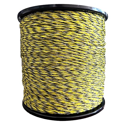 Upgraded Electric Fence Polywire 3366 feet 1026 Meters,1/8 Diameter Portable Electric Fencing Polywires, 6 Stainless Steel Strands for Reliable Conductivity and Corrosion Resistant