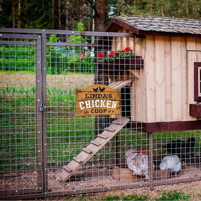 Personalized Chicken Coop Sign, Custom Name Farmhouse Backyard Décor For Sign, 10x14 Inches, Rust Free .040 Aluminum, Fade Resistant, Made in USA by Sigo Signs