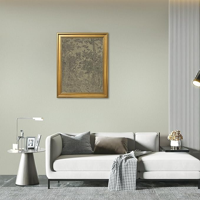 Gold Framed Antique Textile Landscape Sketch Wall Art Painting Moody Vintage Drawing Print Rustic Old-World Picture Poster Neutral Canvas Artwork for Living Room Study Entryway Home Decor 12x16inch